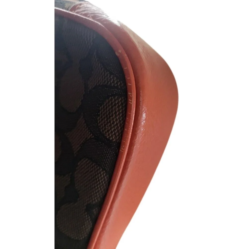 Coach Lonnie In‎ Signature Jacquard Women's Brown Orange Monogram C8306
